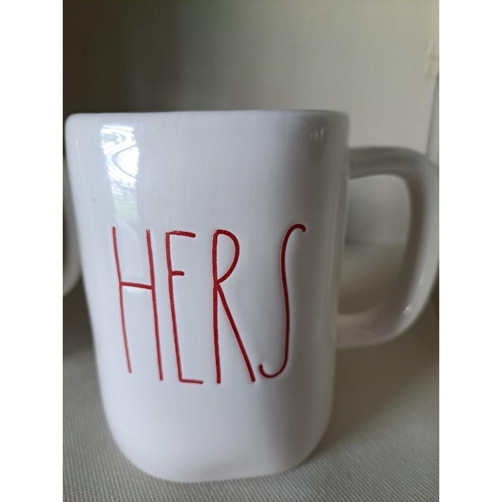 Rae Dunn Artisan Collection His & Hers Set Of 2 Coffee Mugs Cups Farmhouse Style - Picture 6 of 6